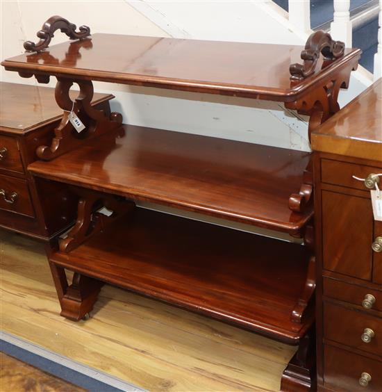 A Victorian mahogany three-tier rectangular buffet W 101cm D 44cm H 109cm